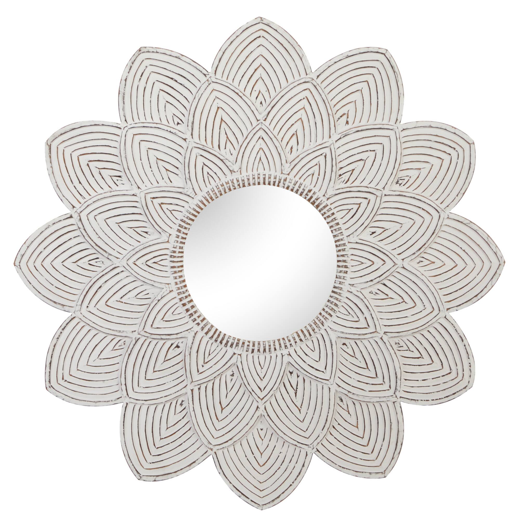 48" White Vintage Wall Mirror